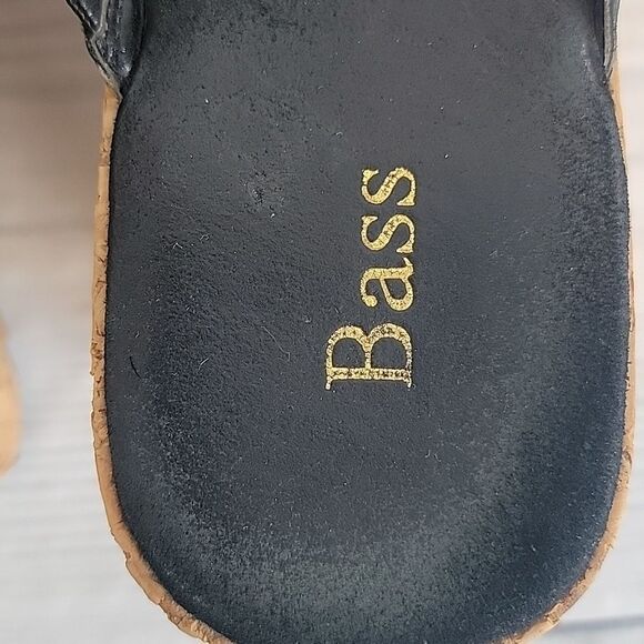Bass Merlot slip-on cork wedge sandal in black Women's Size 9.5 - Picture 7 of 10